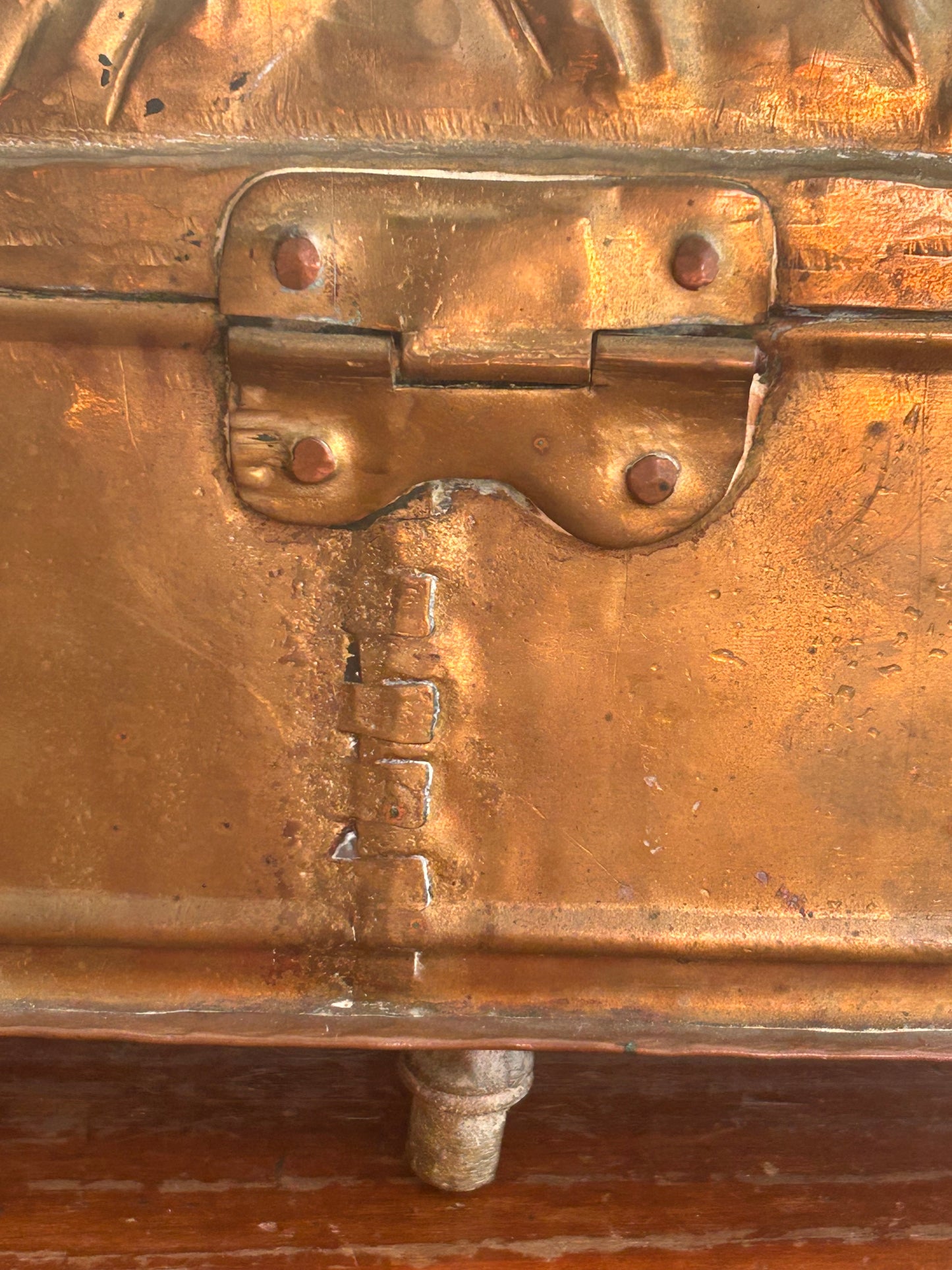 Antique Brass Cricket Box with Pierced Cross Motifs
Large Lidded Incense or Curio Box