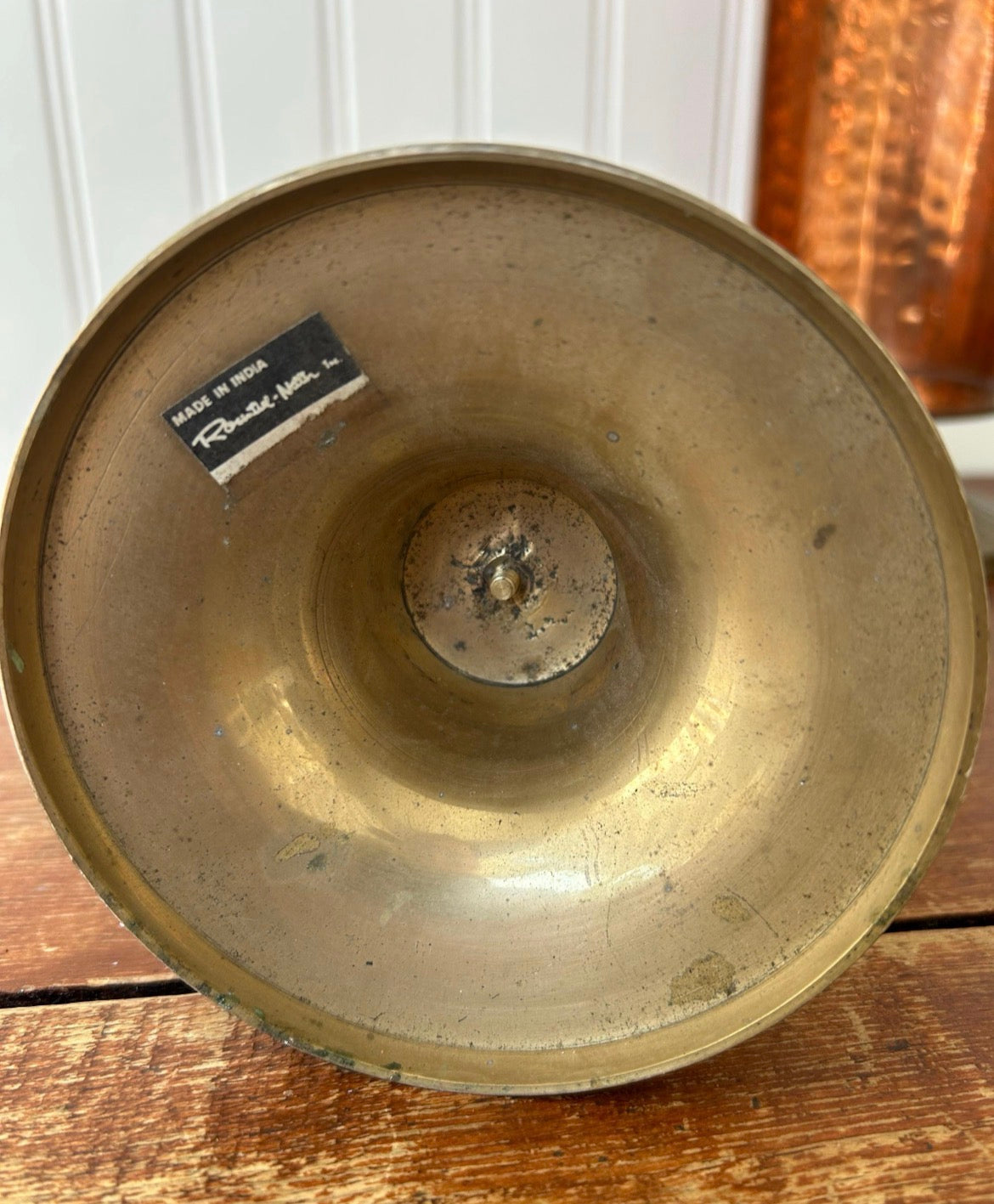 Vintage Hammered Copper & Brass Wall Sconces