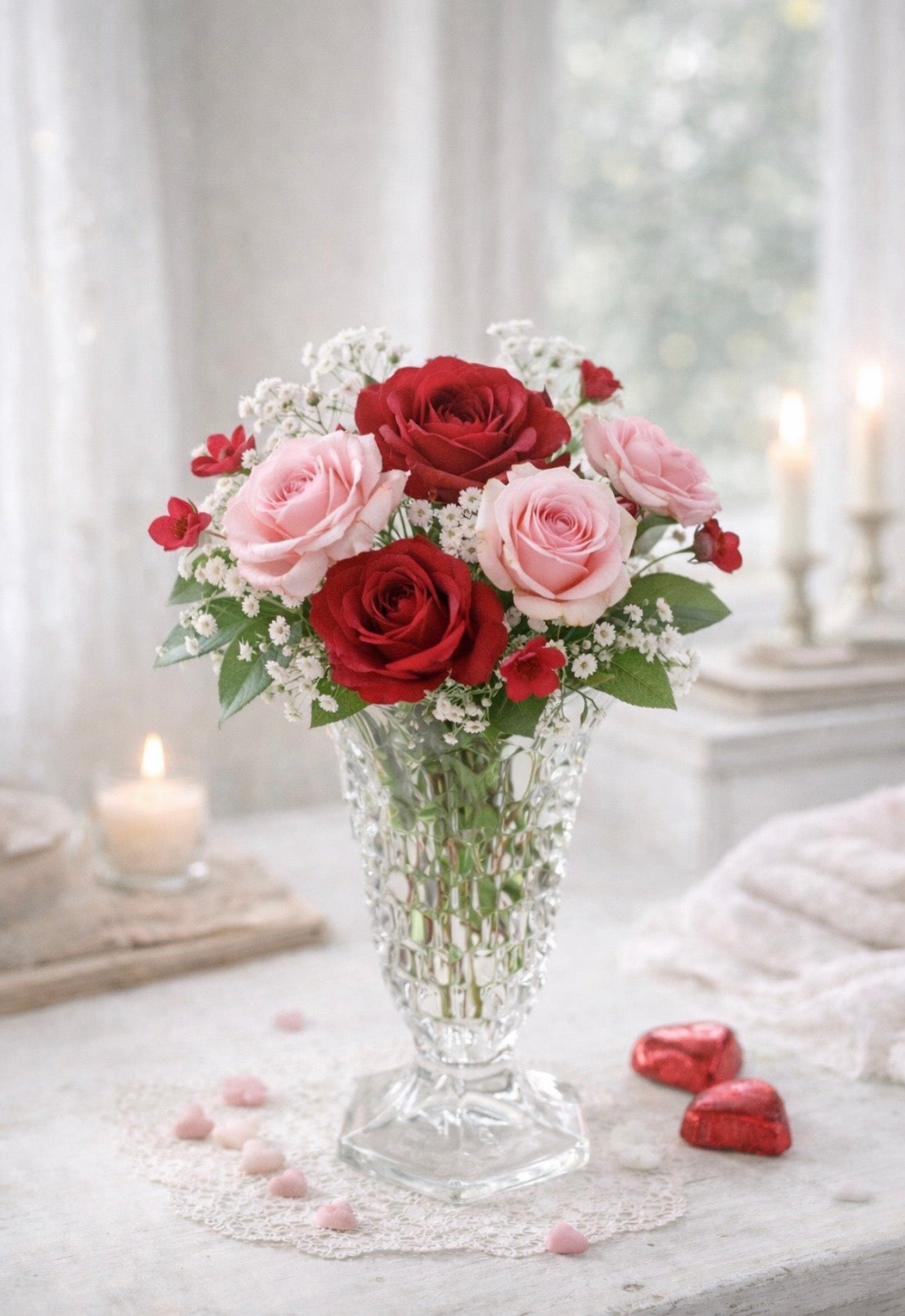 Vintage Astoria Glass Vase | Pressed Glass Floral Vase | 8.25” Tall