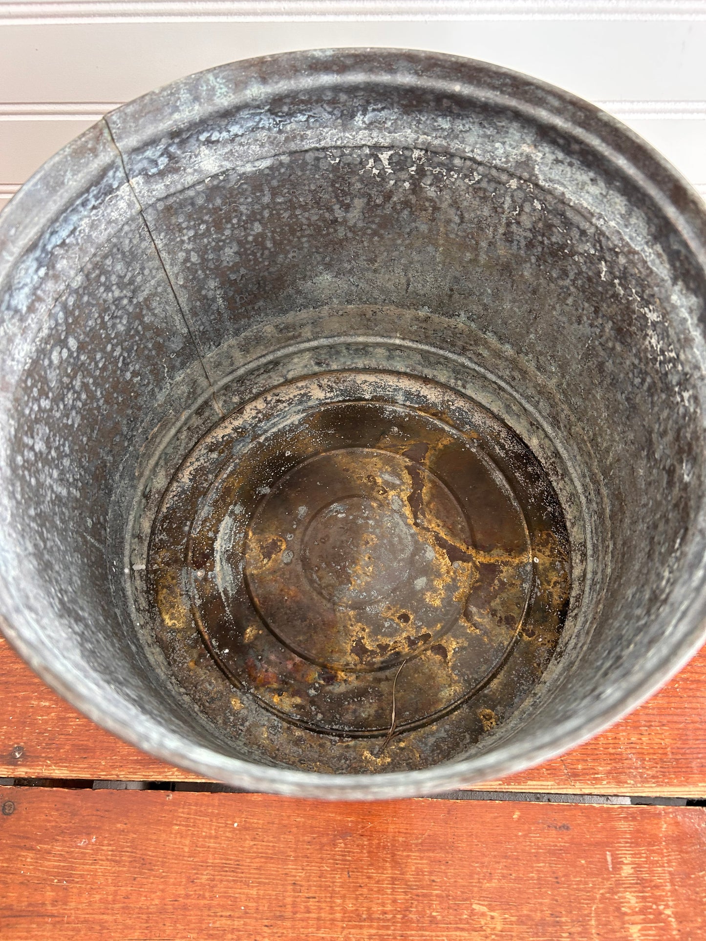 Vintage Brass Planter with Aged Patina – Large Brass Cachepot – Vintage Brass Plant Pot