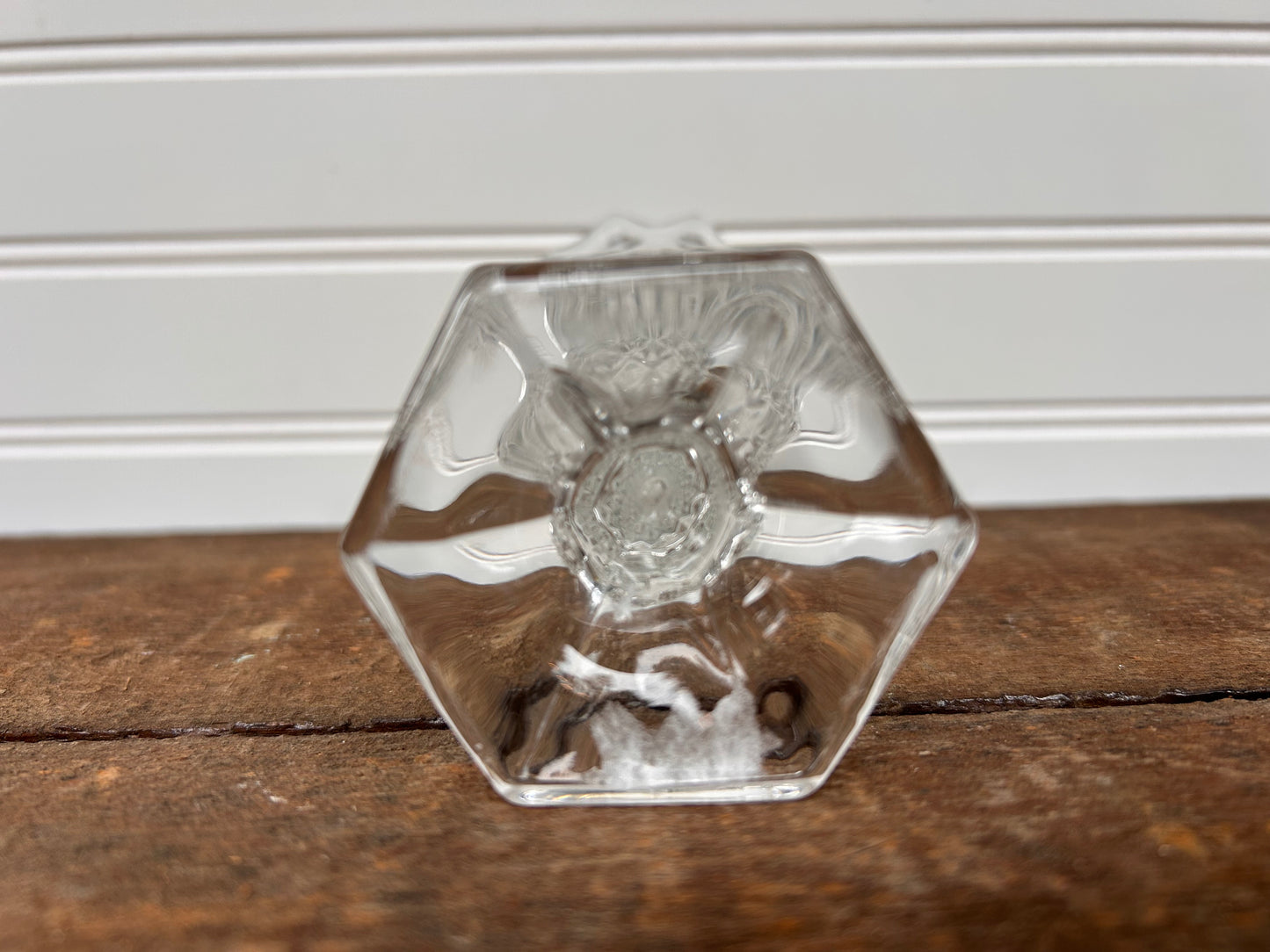 Vintage Astoria Glass Vase | Pressed Glass Floral Vase | 8.25” Tall