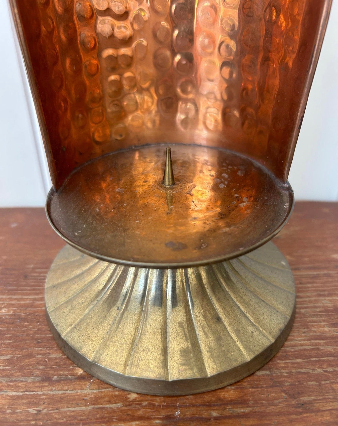 Vintage Hammered Copper & Brass Wall Sconces