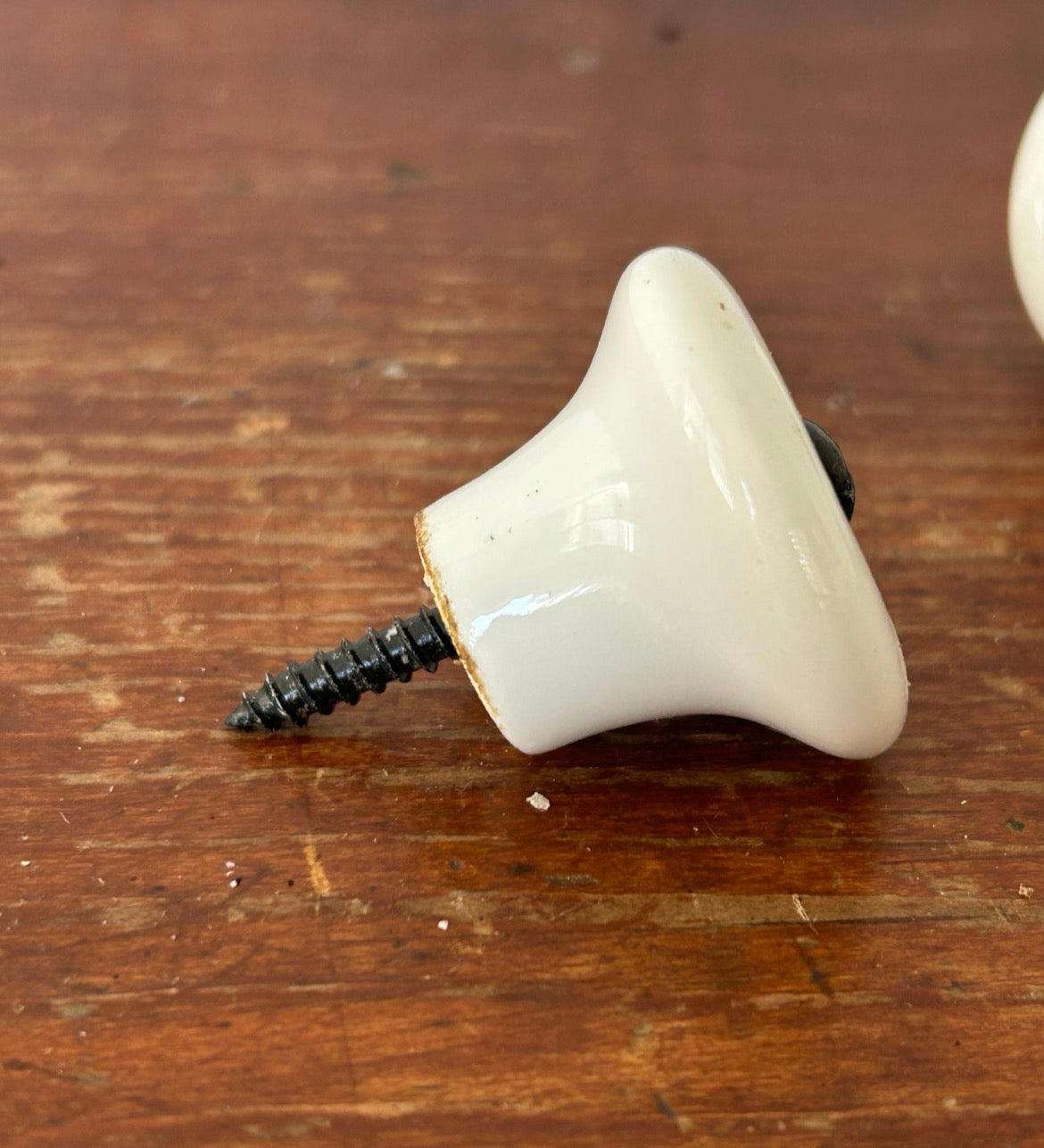 Vintage White Porcelain Drawer Knobs – Made in Japan (Set of 4)