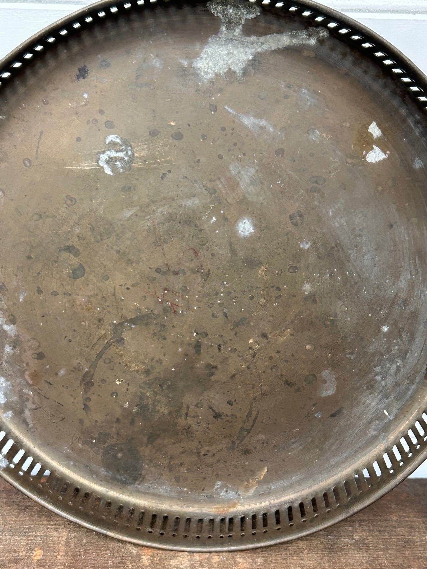 Vintage Round Brass Tray