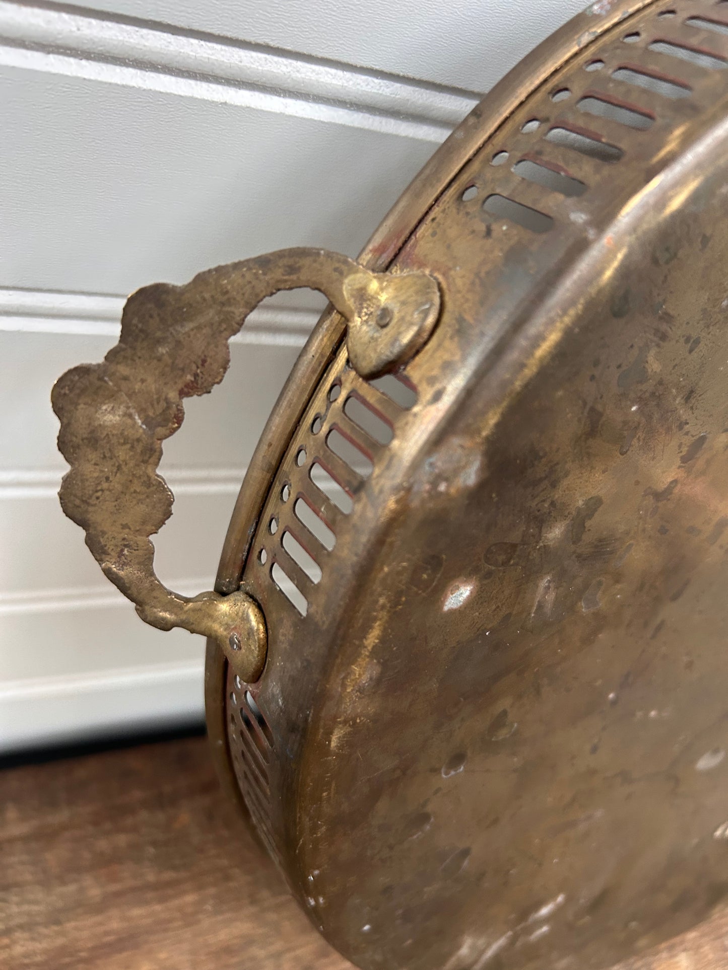 Vintage Round Brass Tray