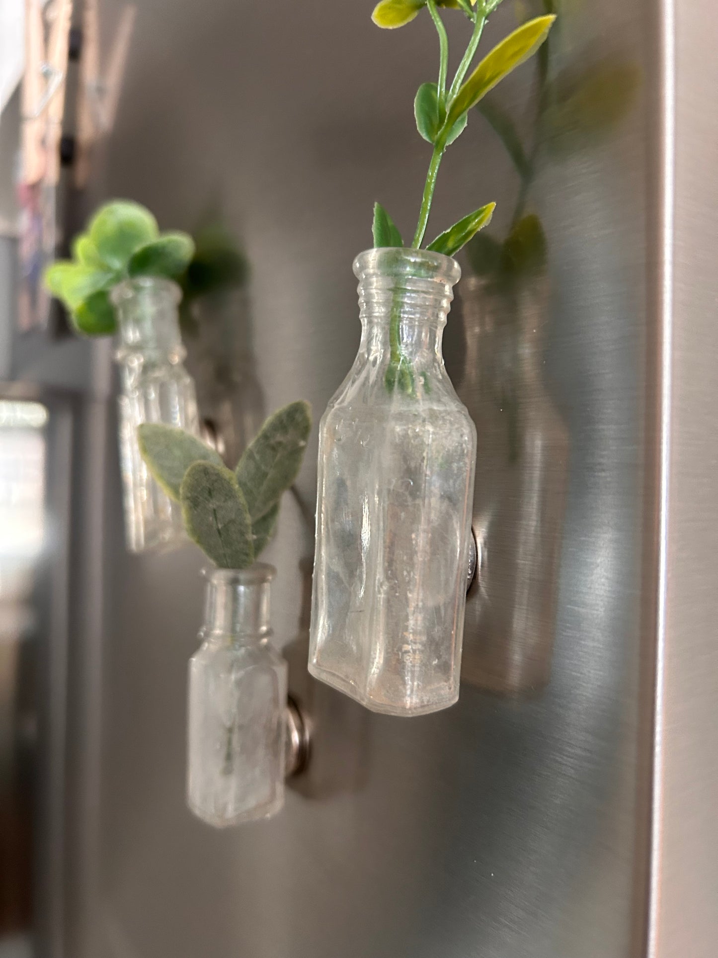 Antique Bottle Magnetic Vase Set | Set of 3