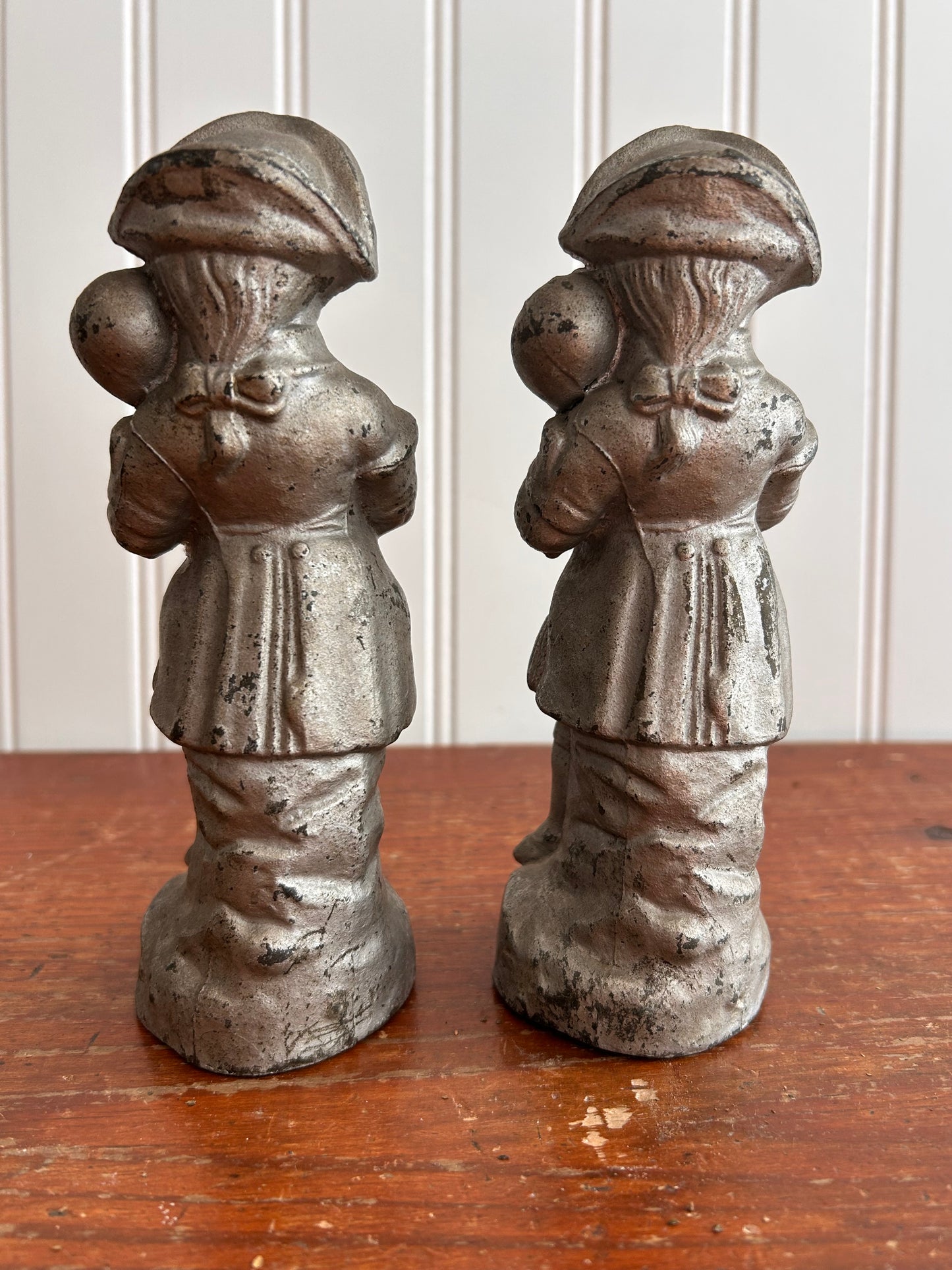 Vintage Metal Colonial Musician Figurines – Set of Two