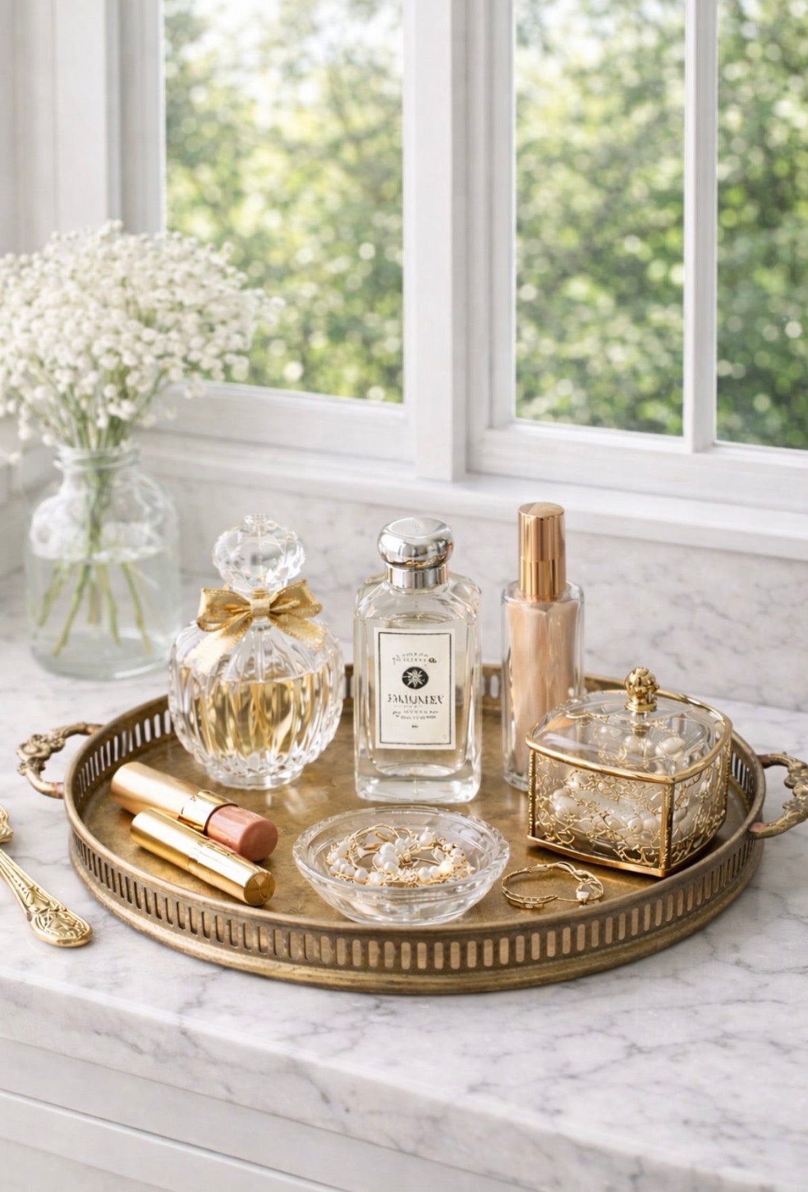 Vintage Round Brass Tray