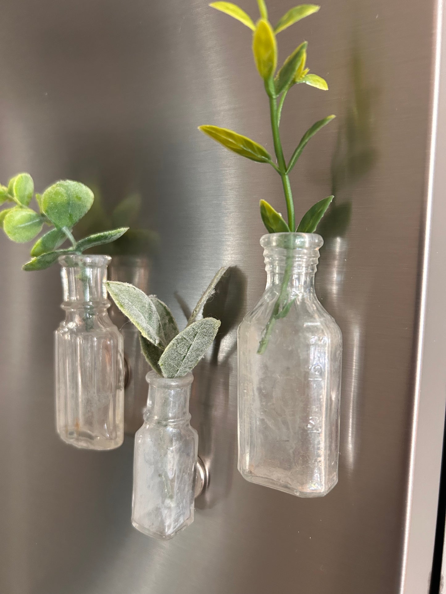 Antique Bottle Magnetic Vase Set | Set of 3