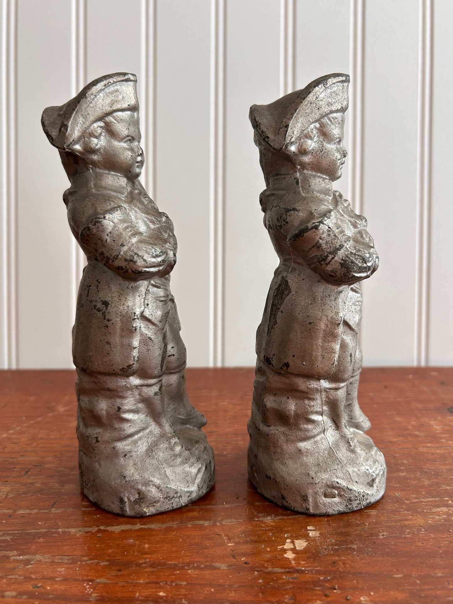Vintage Metal Colonial Musician Figurines – Set of Two