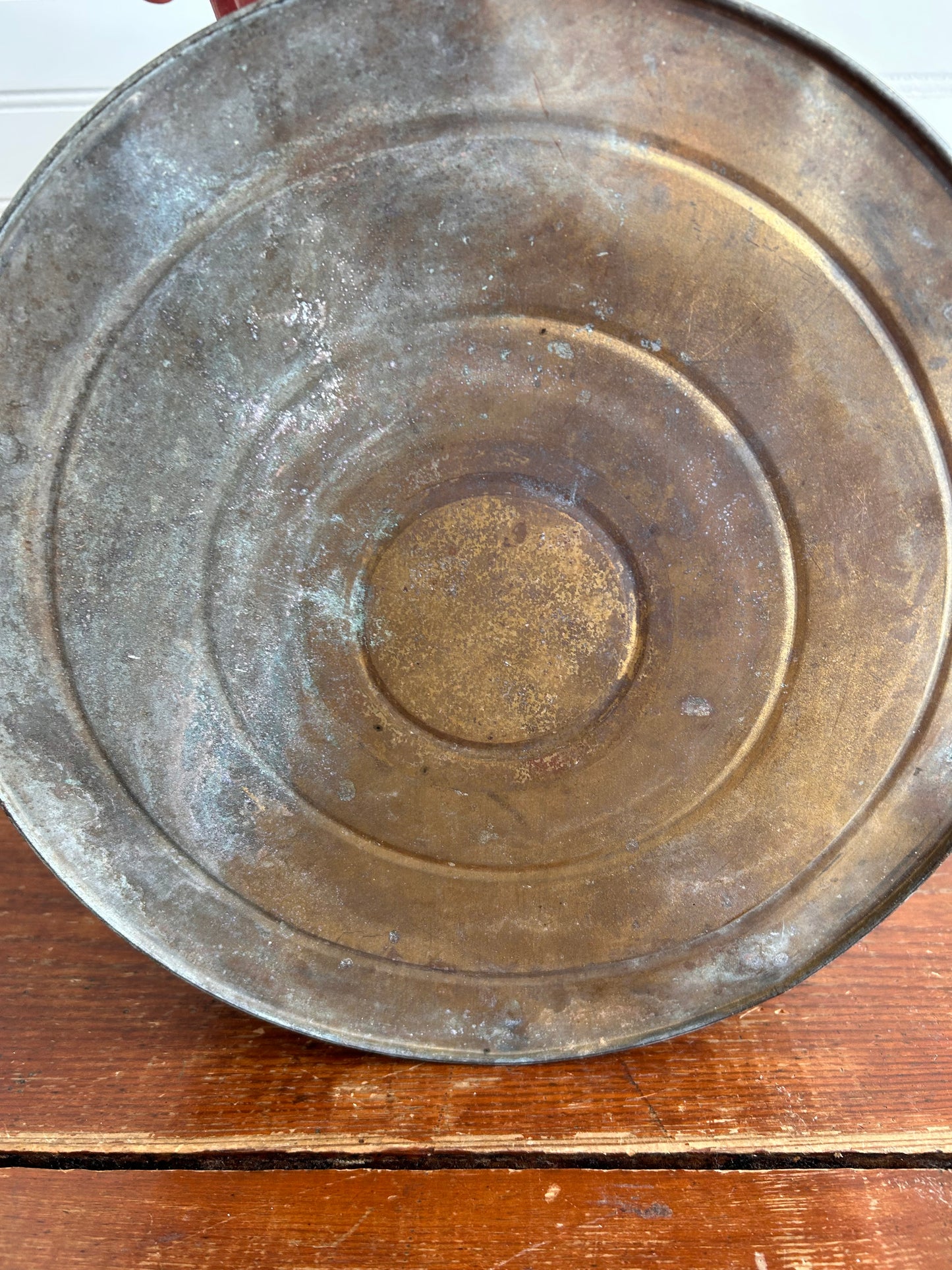 Vintage Brass Planter with Aged Patina – Large Brass Cachepot – Vintage Brass Plant Pot