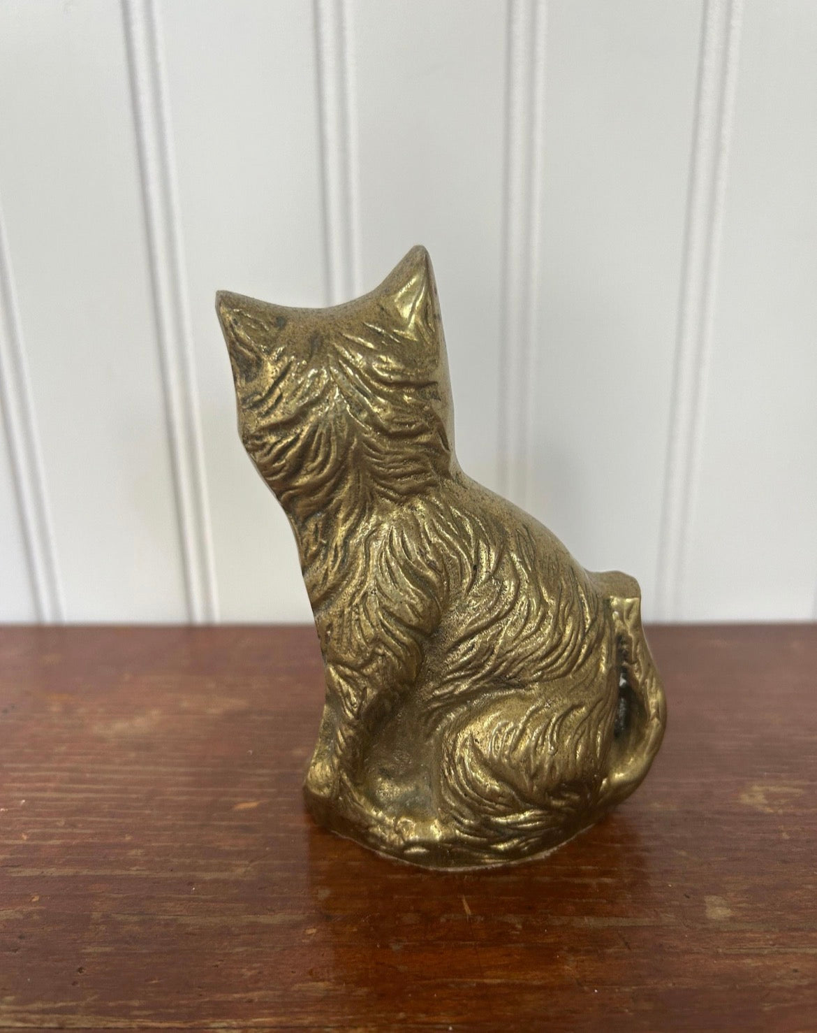 Vintage Brass Cat Figurine for Shelves & Collected Interiors