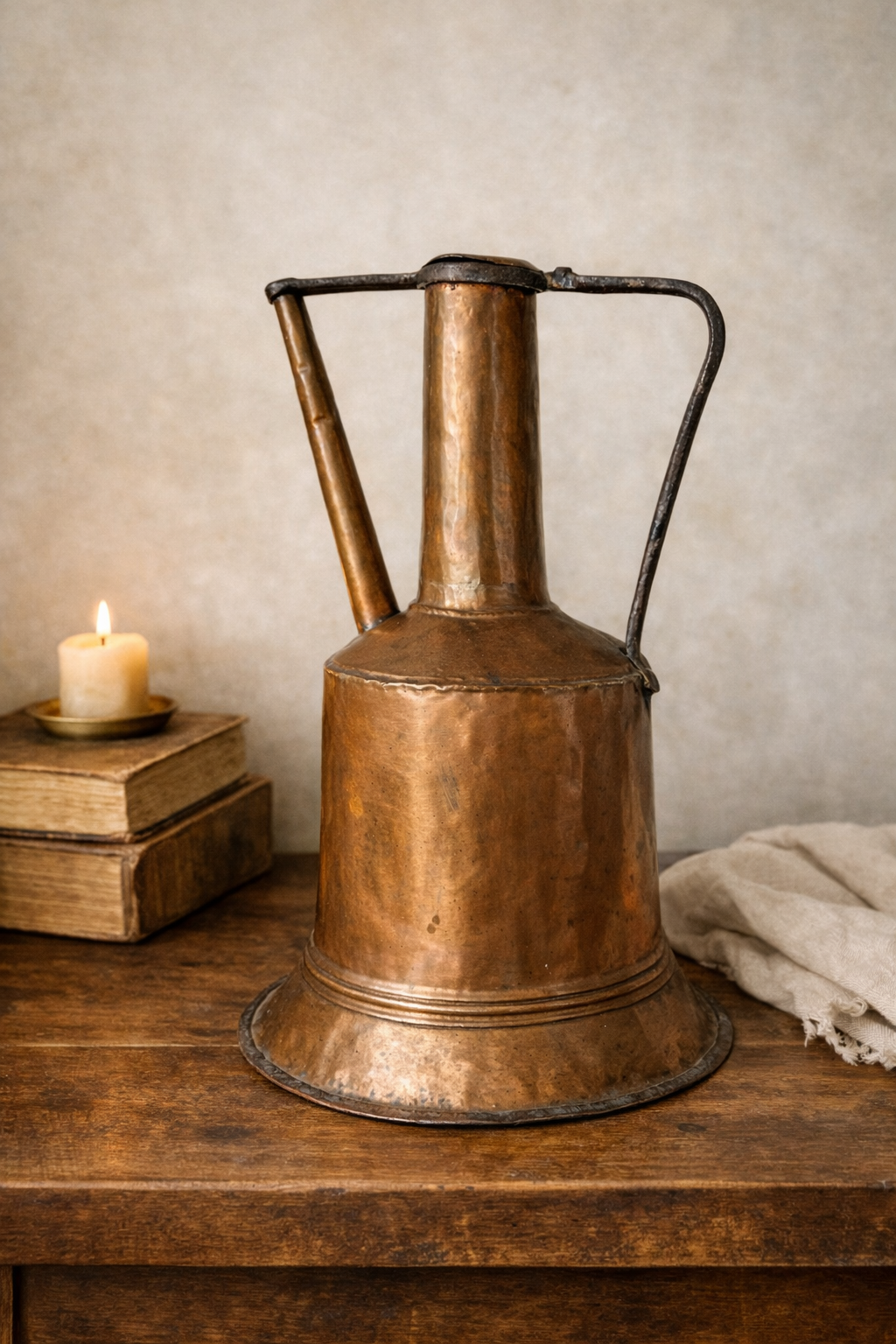 Antique 1800s Hand Hammered Copper Pitcher