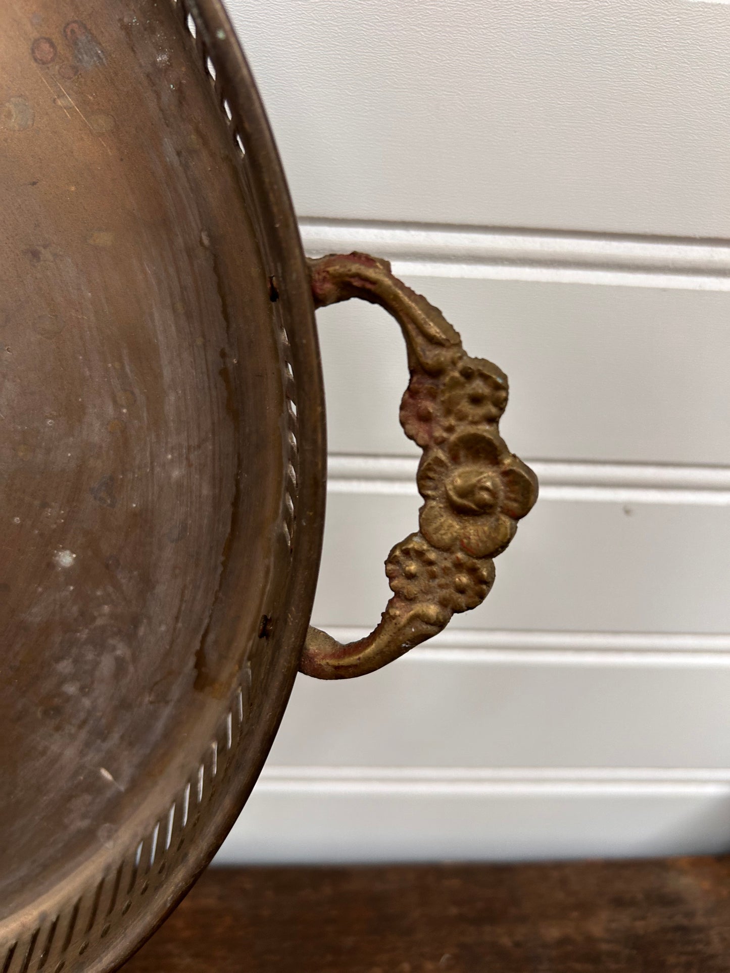 Vintage Round Brass Tray