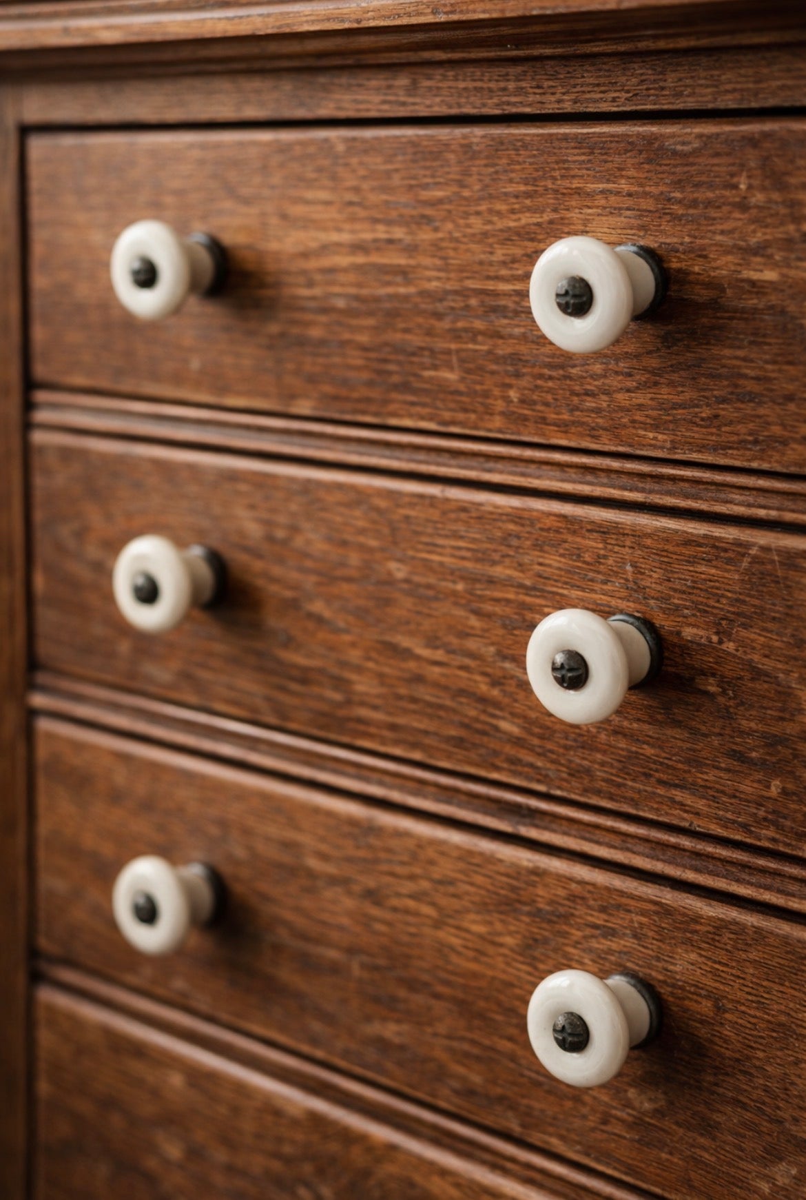 Vintage White Porcelain Drawer Knobs – Made in Japan (Set of 4)