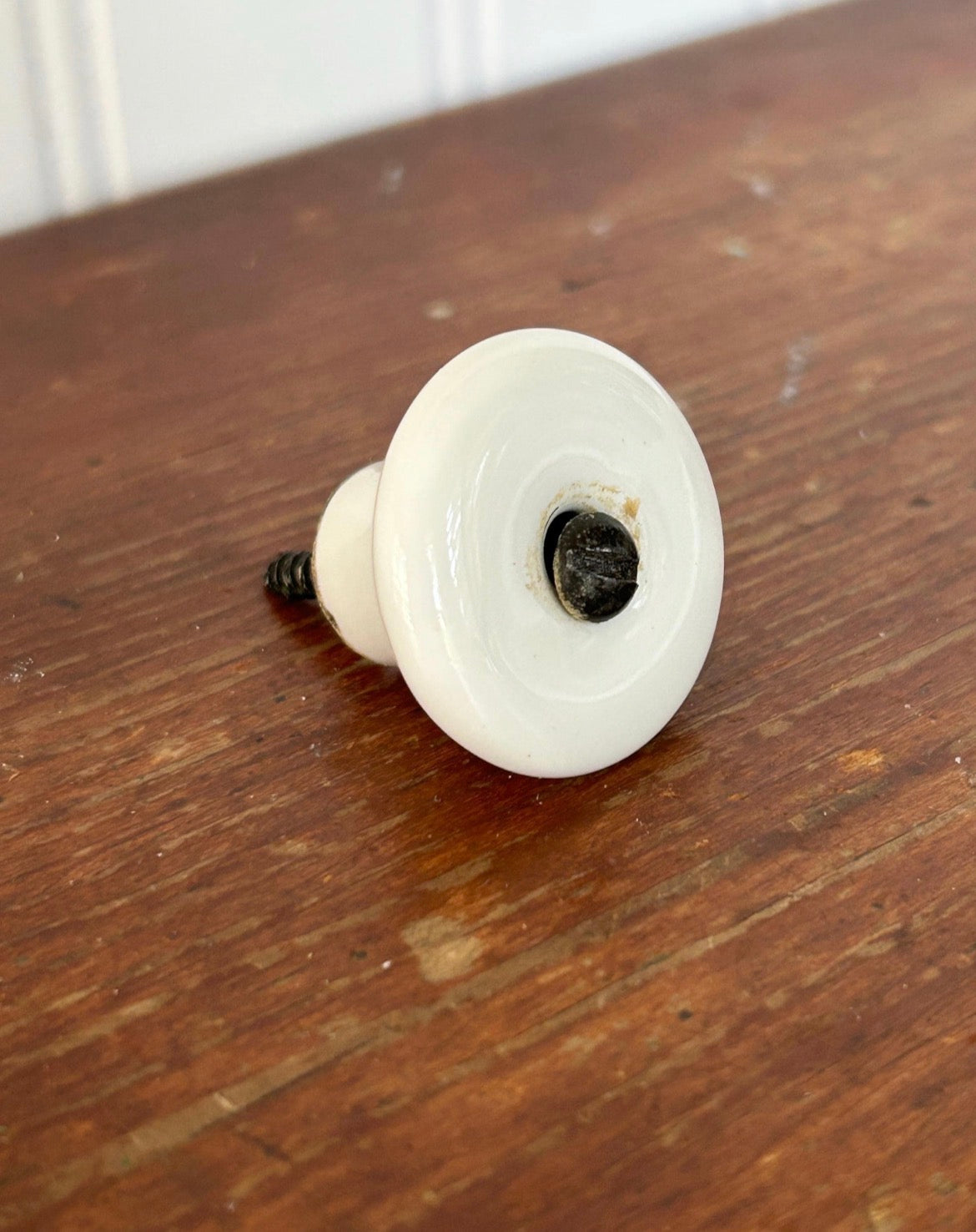 Vintage White Porcelain Drawer Knobs – Made in Japan (Set of 4)