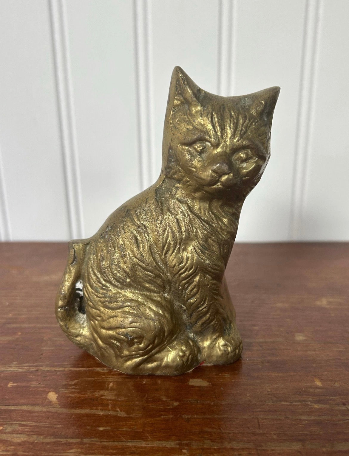 Vintage Brass Cat Figurine for Shelves & Collected Interiors