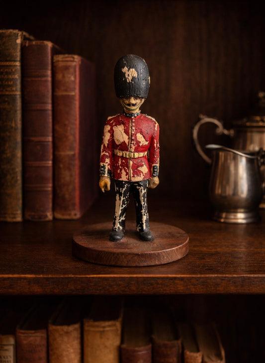 Antique British Guard Figurine with Original Patina