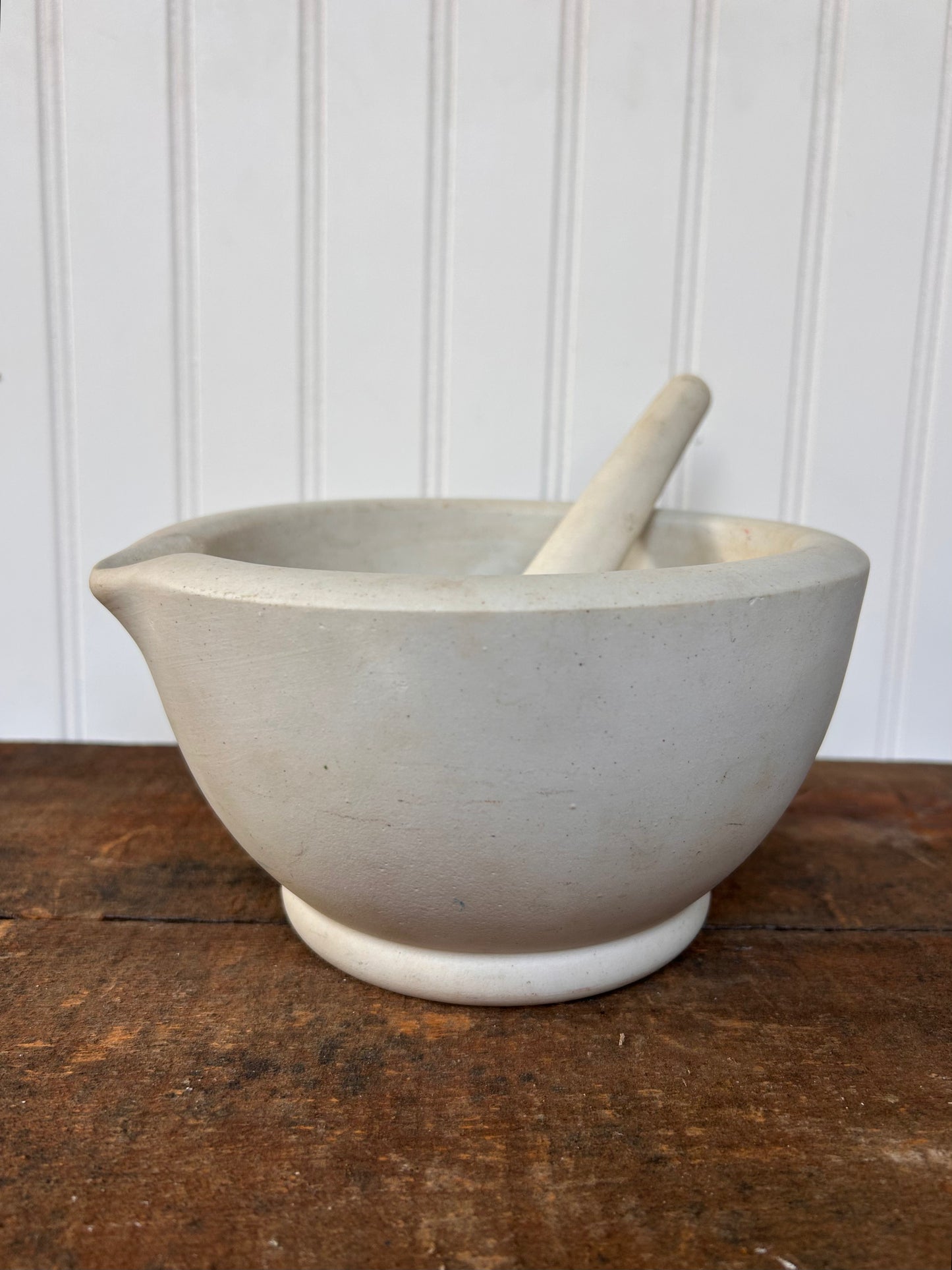 Antique Apothecary Mortar & Pestle - Thos.Maddock's Sons Co. Ironstone, Early 1900s