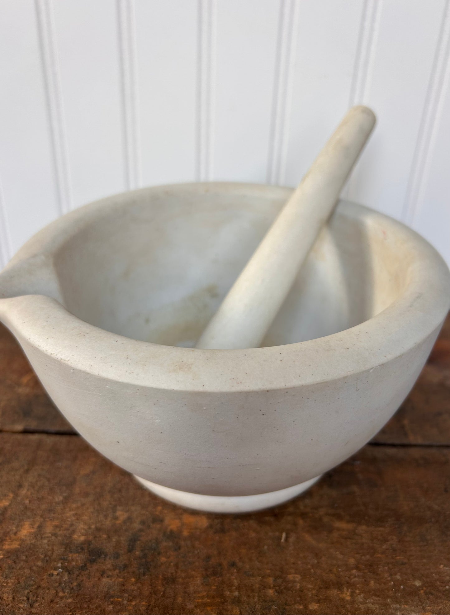 Antique Apothecary Mortar & Pestle - Thos.Maddock's Sons Co. Ironstone, Early 1900s