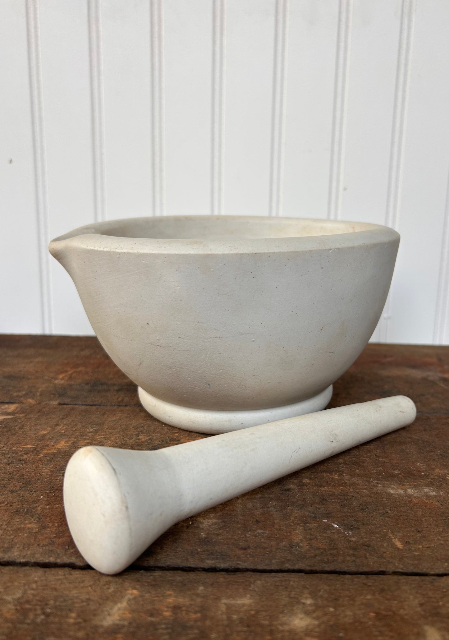 Antique Apothecary Mortar & Pestle - Thos.Maddock's Sons Co. Ironstone, Early 1900s