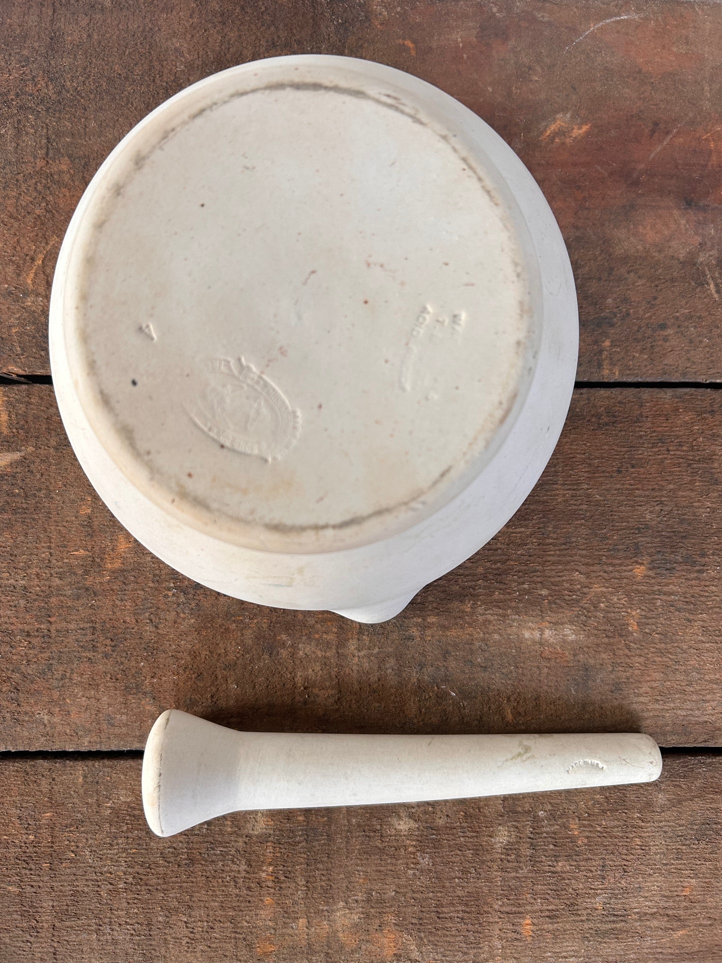 Antique Apothecary Mortar & Pestle - Thos.Maddock's Sons Co. Ironstone, Early 1900s