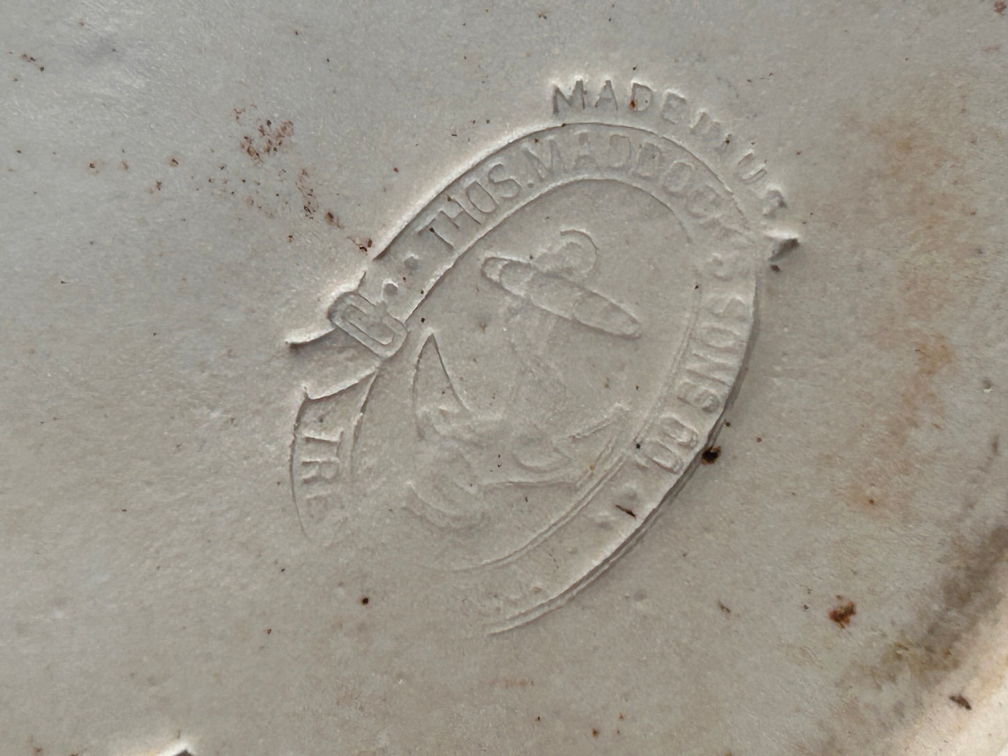 Antique Apothecary Mortar & Pestle - Thos.Maddock's Sons Co. Ironstone, Early 1900s